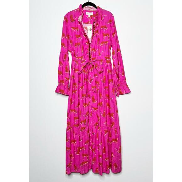 Sheridan French Britt Dress in Pink Festive Cheetah Print Size XL - Picture 2 of 12